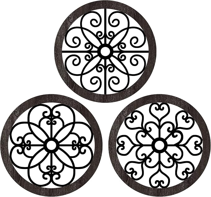 Blulu 3 Pieces Thicken Rustic Wall Decor Farmhouse Wall Art Decor Wood Hanging Decoration for Living Room Bedroom Home Indoor Outdoor Office(Classic Style) by Blulu