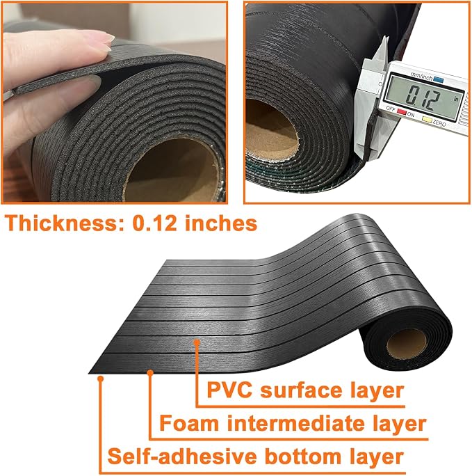 YLL YLL PVC Slat Wall Panel Peel and Stick 118"x 15.7" Faux Black Wood Grain Slat Panel Self-Adhesive Wallpaper Soundproof 3D Wall Panels - Image 7