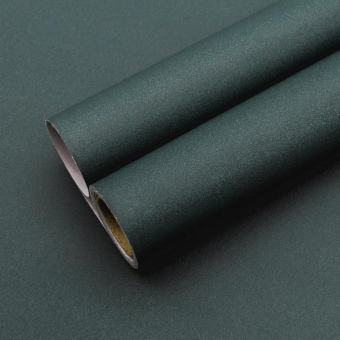 Yancorp 16"x394" Matte Emrald Green Peel and Stick Wallpaper Removable Contact Paper for Cabinets and Drawers Stick on Wall Paper for Bedroom Kitchen Self-Adhesive by YancorpHomeDecor