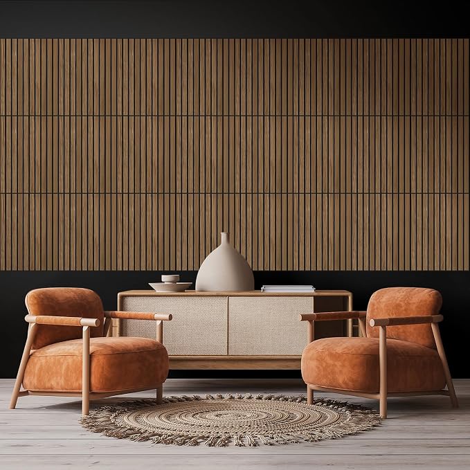 16" x 12" Acoustic Panels 24 Pack, Self-Adhesive 3D Wall Tile Walnut | Polyester Panels for Sound Absorption, Covers 32 Sq Ft, Odor-free, Harmless to Breathe & Touch, Reduce Noise and Echo, Walnut - Image 2