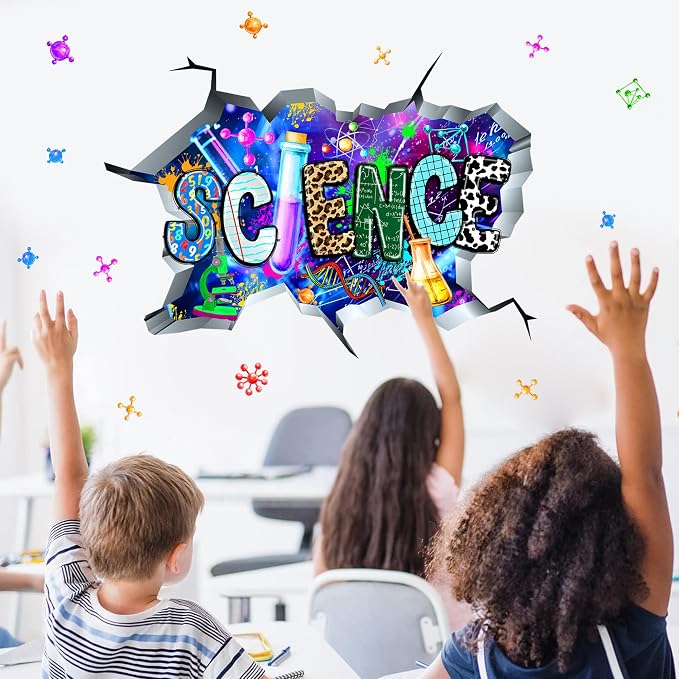 Science Wall Decals Science Classroom Decor Broken Walls Chemistry Stickers | Science lab decorations, kids educational wall decal, peel and stick, removable vinyl, biology art murals, for nursery school - Image 8