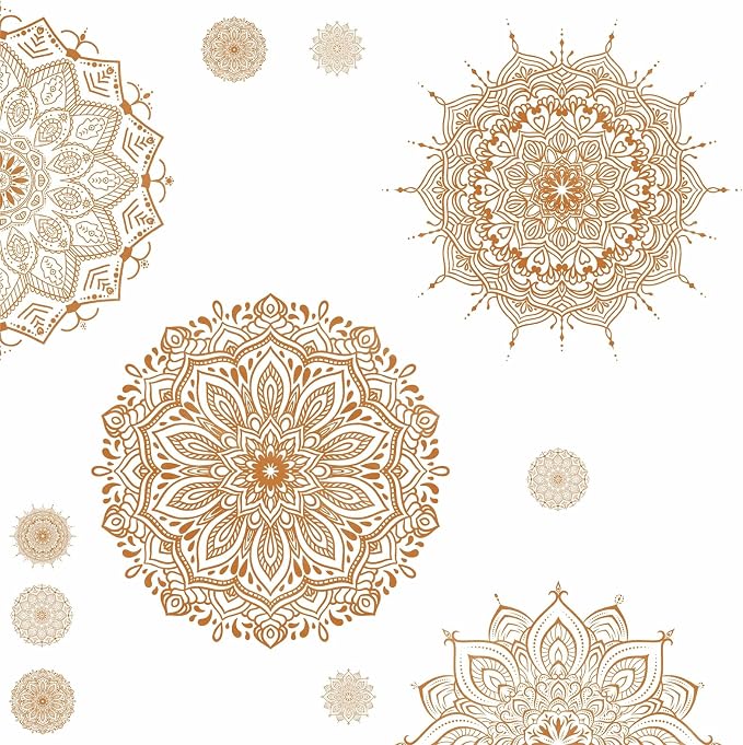 Brown Mandala Wall Sticker Mandala Decals for Window Boho Modern Art Mural | Headboard vinyl decoration, lotus peel and stick, removable, self adhesive, for bedroom living room yoga room home gym decor - Image 8