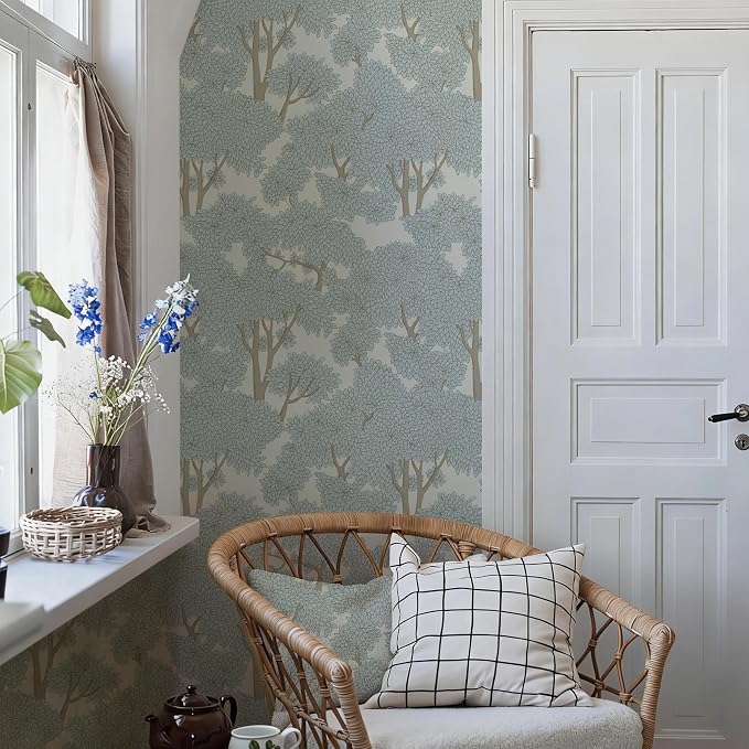 Tree Peel and Stick Wallpaper 17.7" x 236.22" Forest Jungle Wall Mural Waterproof Bathroom Stick on Wallpaper Contact Paper Mural - Image 3