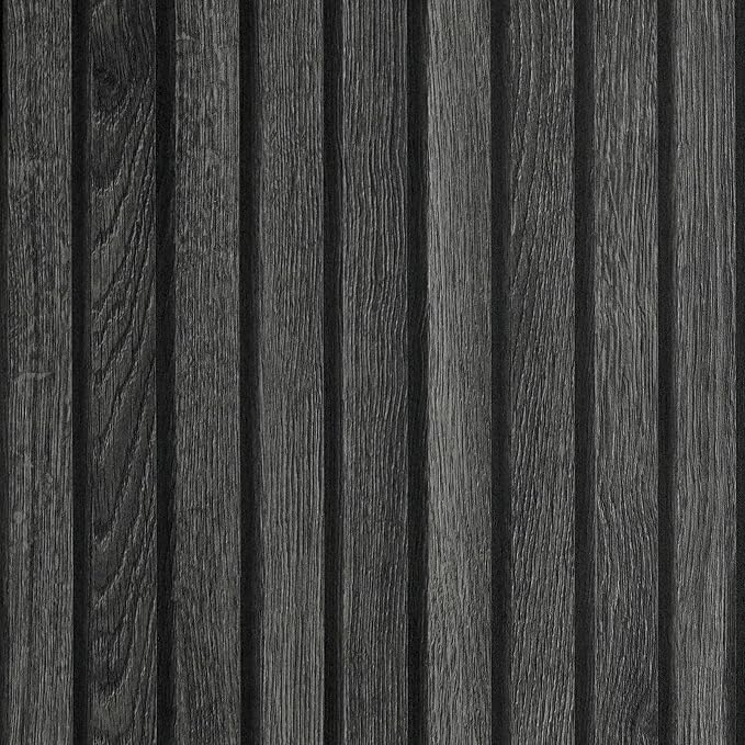 LACHEERY 160 X 24 Inch Black Wood Slat Wall Panel Peel and Stick Wallpaper 3D Wood Panel Wallpaper Peel and Stick Modern Removable Wooden Slat Wall Paneling for Tv Backdrop Accent Paper Vinyl Cover by LaCheery
