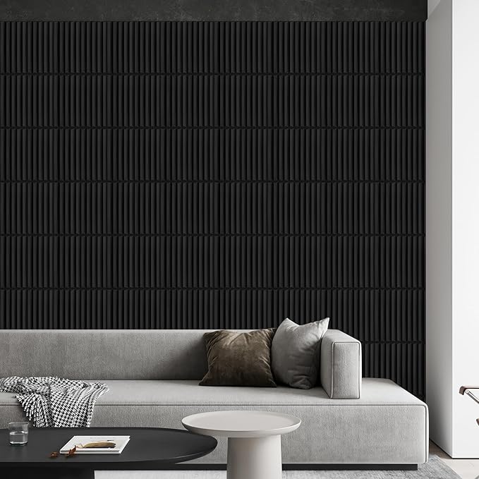 Heikki 30 Pack 3D Wall Panel for Interior Wall Décor, PVC Flower Textured Wall Panels for Living Room Bedroom Hotel Office, 11.8"x11.8", Double-Sided Tape (Black-XHT) - Image 6