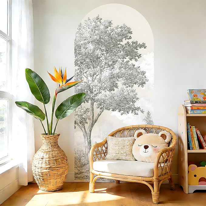 Arch Wall Decals Peel and Stick, Large Wall Stickers, Removable Home Decor Art Wallpaper for Bedroom Living Room 71'' × 31.7'' (Pine) - Image 5
