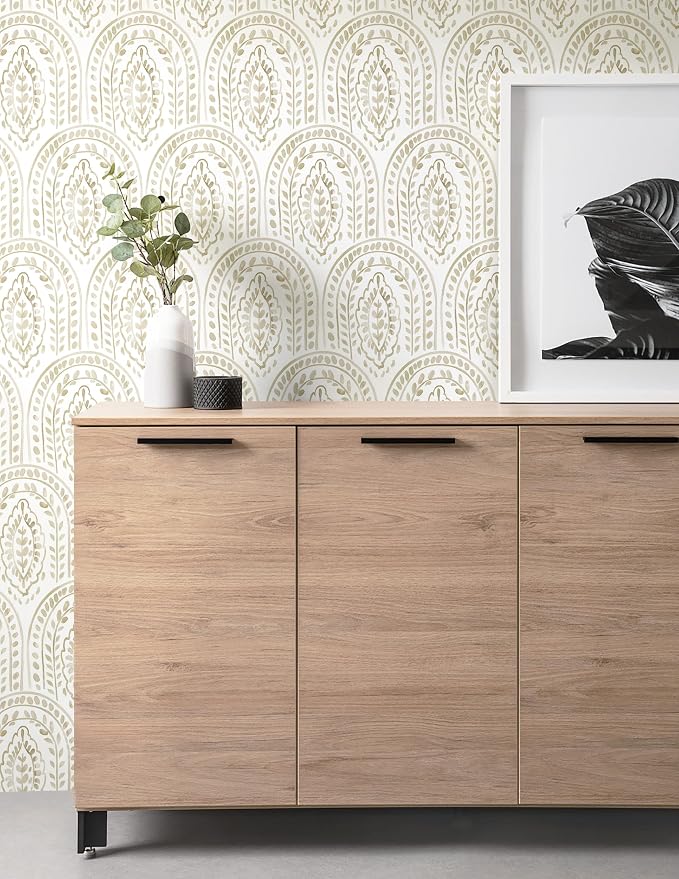 Peel and Stick Wallpaper Modern Wall Paper Boho Removable Wallpaper Peel and Stick Brown and White Self-Adhesive Contact Paper for Bathroom Bedroom Kitchen Wall Decor 17.3" x 394" - Image 7