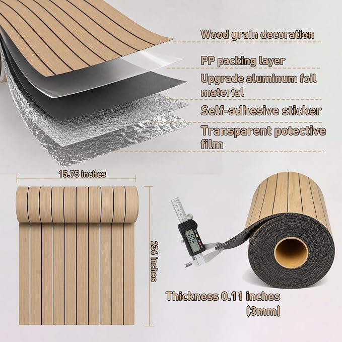 Peel and Stick PVC Slat Wall Panel, 3D Faux Oak, 15.8" x 236" | Wood Grain Self Adhesive Wallpaper, Flexible Wood Slat Wall Paneling, Noise Reducing Decorative for Bedroom Living Room - Image 3