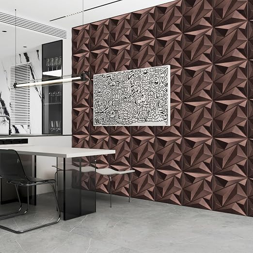 Art3dwallpanels Antique Copper 33 Pack 3D Wall Panels for Interior Decor, PVC Textured Wall Panels 12''x12'' Cover 32.Sq.Ft.Antique Copper | PVC Accent Wall Panels for Interior Wall Decor, Living Room Lobby Bedroom Hotel Office - Image 7