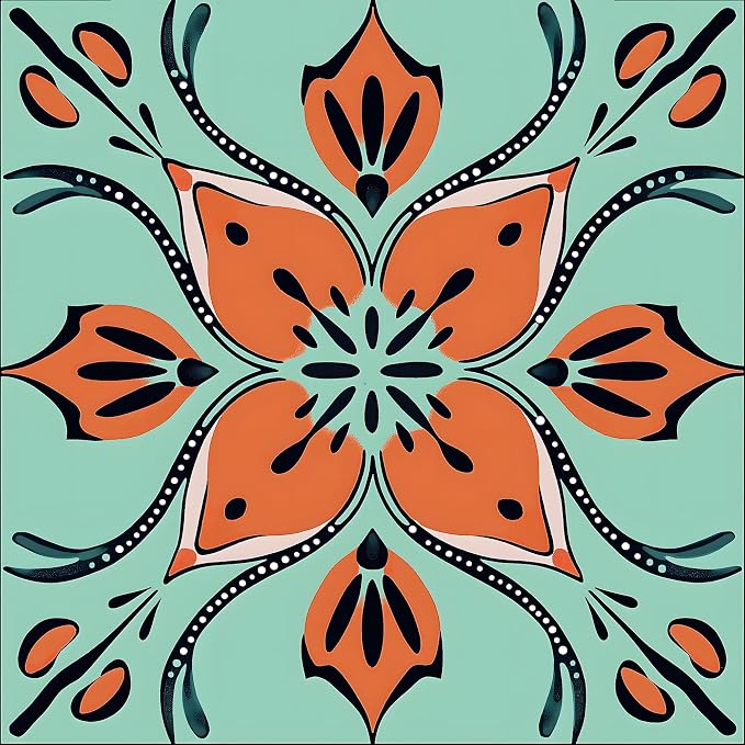 Wall Tiles Peel and Stick Waterproof - 24 Pcs (6x6 Inch) Wall Stickers Backsplash Decals for Kitchen, Bathroom, Removable Self-Adhesive Vinyl Art with Bohemian Patterns by BSFHH