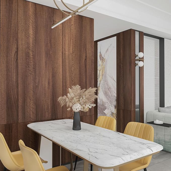 Walnut Wood Contact Paper 24x354 inch Wood Peel and Stick Wallpaper Removable Self-Adhesive Decorative Wallpaper Waterproof Thickened Wooden Texture Vinyl Wrap for Furniture Covering - Image 9