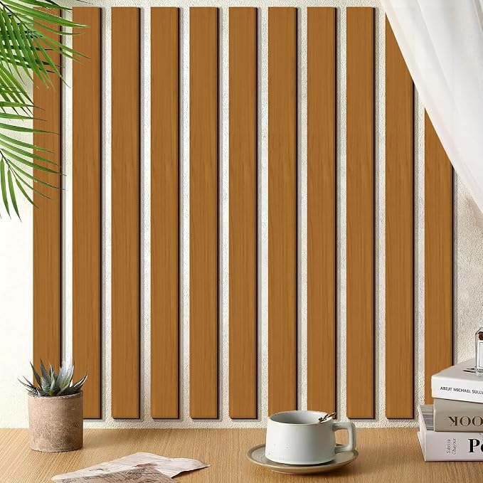 Rustic Wooden Wall Art Decor Striped Decoration Geometric Line Wall Sticker | Wood strips for wall, mid century modern decor, home art plaque, peel and stick, removable, for living room bedroom farmhouse - Image 2