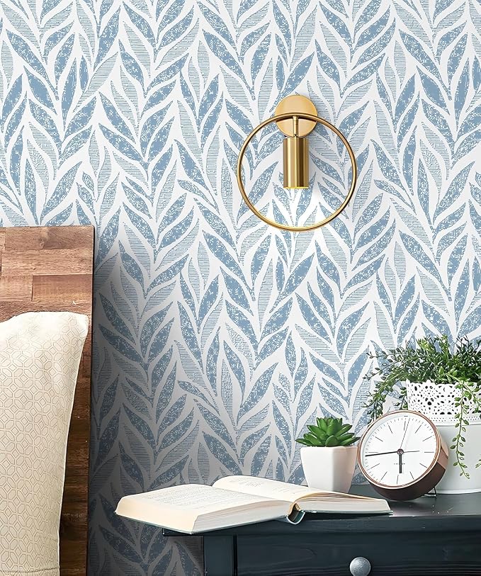 Safiyya 787"x17.3" Blue Peel and Stick Wallpaper Boho Contact Paper Modern Stick on Wallpaper for Bathroom Adhesive Kitchen Wall Paper Vinyl Rolls - Image 2