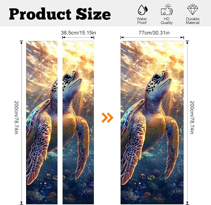 3D Door Stickers, Peel and Stick Wallpaper ，Self-Adhesive Mural PVC Waterproof Wall Poster for Home Decor 30.3" W x 78.7" H - Image 3