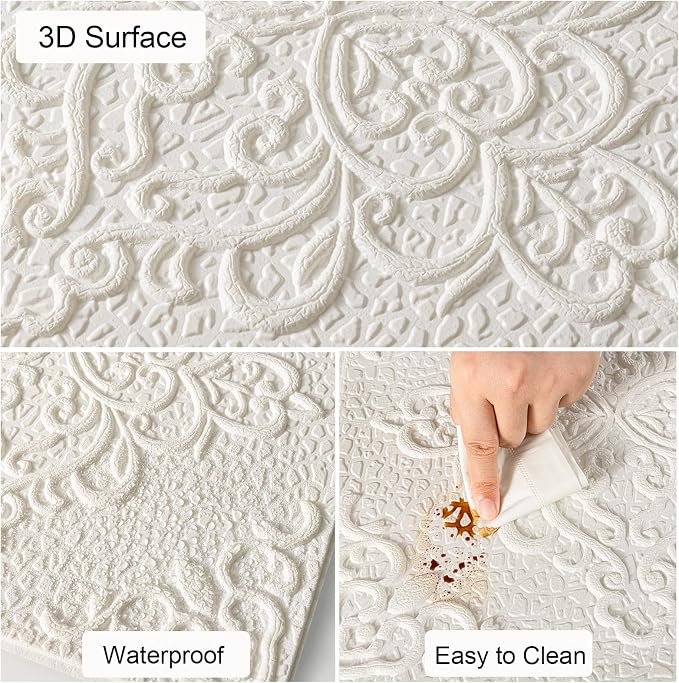 Peel and Stick Ceiling Tiles, Ceiling Tiles Foam 16 Pcs 3D Wall Panels | Covered 21 Sq.Ft, Easy to Install and Cut for Ceil & Interior Wall Decor, Symmetra Bloom Pattern (13.8 x 13.8 inch) - Image 4