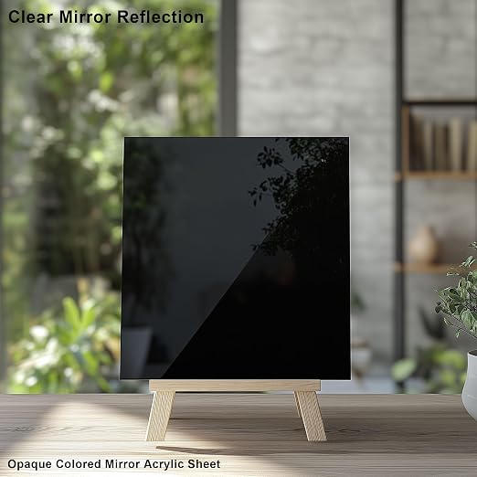 12x12 Inches Black Mirror Acrylic Sheet – 2 Pcs Reflective Acrylic Panel for DIY Crafts, Home Décor & More (30x30 cm) - Image 2