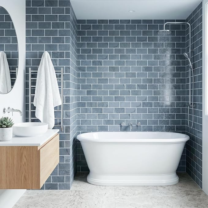 Arttown Peel and Stick 3D Wall Backsplash, 10-Sheet, 12" × 12" Marble Grey | Subway Tiles Self Adhesive Thicker Design Wall Tile Panel Wallpaper for Bathroom Balcony Kitchen Rental Housing - Image 4