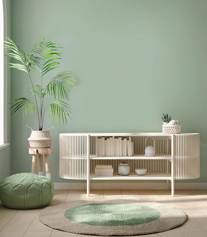 Yasinet Light Green Peel and Stick Wallpaper Green Contact Paper Sage Green Self Adhesive Removable Wallpaper Textured Solid Color Wall Paper for Wall Covering Countertop Table Vinyl 17.7" x118" - Image 9