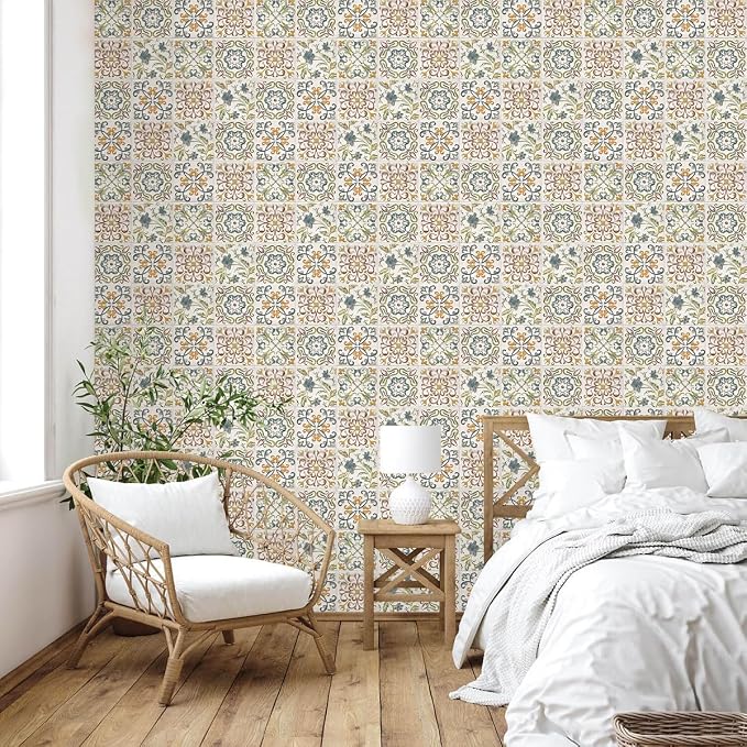 Wudnaye Faux Tile Peel and Stick Wallpaper for Kitchen Backsplash 17"×196" | Moroccan Tile Pattern Contact Paper Peel and Stick Boho Removable Self Adhesive Waterproof Vinyl Wallpaper for Bathroom - Image 3