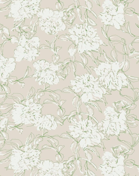 Floral Wallpaper Peel and Stick Botanical White Peony Wallpaper for Living Room Bedroom Bathroom Ceiling Cabinet Cottage Contact Paper (White Peony, 17.4"x118") by HomKihapaiWallpaper