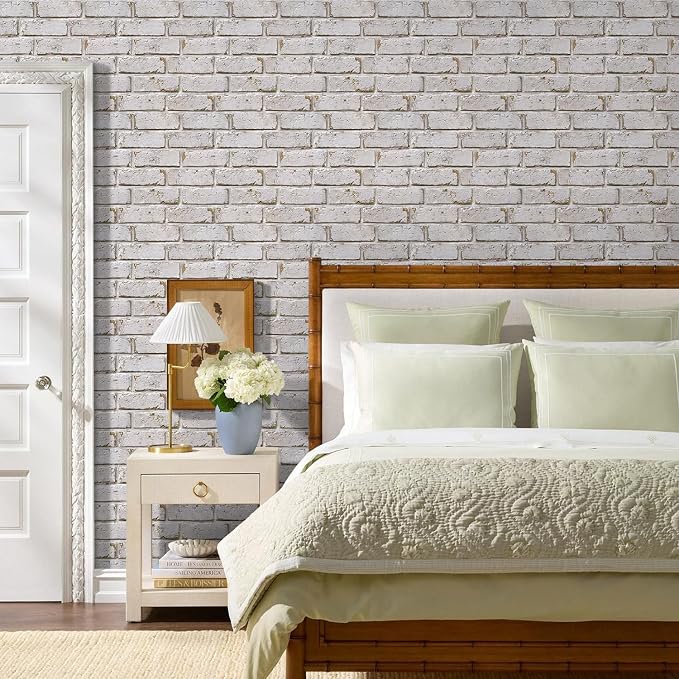 3D Faux Brick Wall Panels Peel and Stick, Designed for Quick DIY | Warm Whitewash, 10 Pcs 11.8" x 11.8", Small Brick-Look, Ultra-Light PVC Fake Brick Covering for Wall Decor, Cover 9.7 sq ft - Image 9