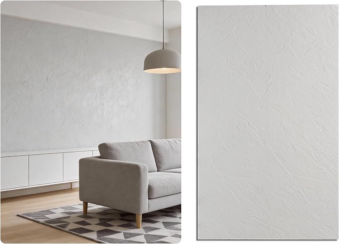 3D Wall Panels - 4PCS 47.2"x23.6" Faux Stone Wall Covering - MCM Modified Clay Material for Home Art, Accent Brick, Modern Exterior/Interior Decoration, Covering 31 sq.ft White Slate by NAMAII