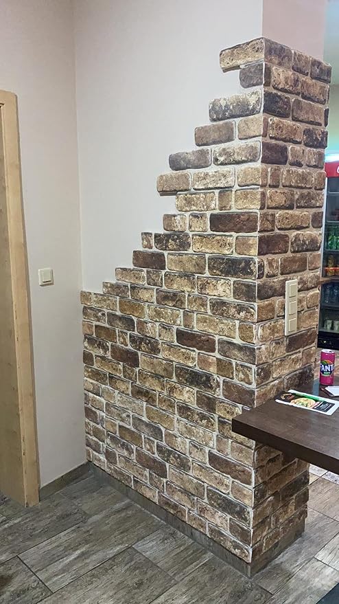 Dundee Deco 3D Wall Panels Faux Brick - Cladding Light Brown Stone Look Wall Paneling, Styrofoam, Sample, Size 10 x 10 in. - Image 7