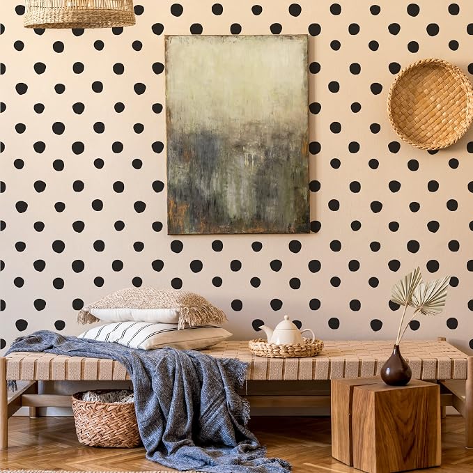 Black Irregular Dot Wall Decals, Scandinavian Geometric Wall Décor | Peel and stick matte black vinyl stickers for home, office, dorm. Stunning painted look for modern boho accent wall. - Image 4