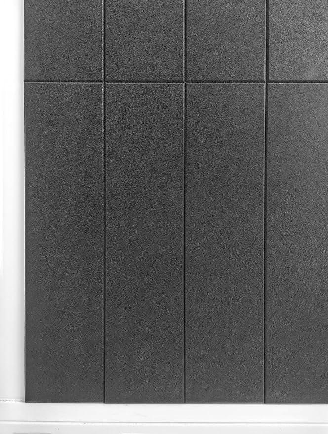 Shiplap Felt Wall Panels, Black, 24 Pack, Modern Wall Paneling, Peel and Stick, Sound Absorbing, 23.25 sq ft - Image 4