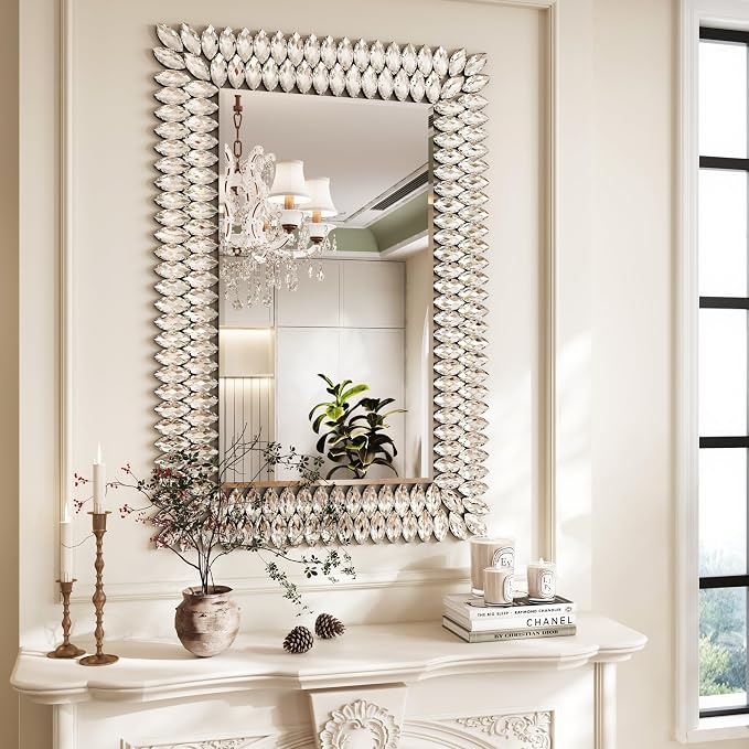 Kelly Miller 24"x36" Jeweled Luxury Rectangle Decorative Wall Mirror - Image 2