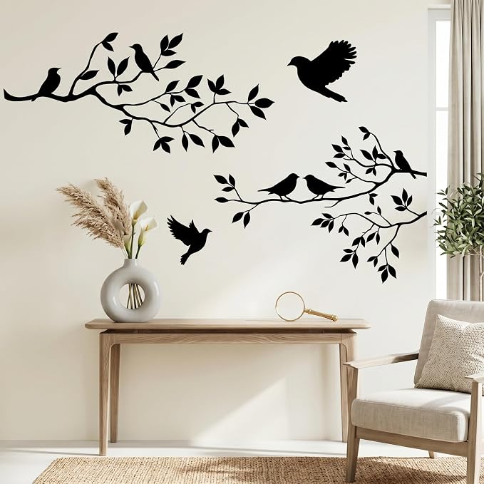 Picniva Birds and Blossoms Vinyl Wall Decal - 16" x 24" Removable Floral Bird Wall Stickers, Peel and Stick DIY Wall Art Decor for Living Room, Bedroom, and Nursery - Image 7