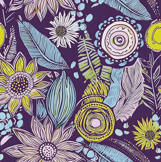 Laatse Boho Wallpaper Peel and Stick 17.5"x118",Purple Contact Paper | Self Adhesive/Removable/Waterproof/Thick Vinyl Wall Paper for Bathroom Bedroom Shelf Cabinet Drawer,Prepasted,Easy Peel by Laatse