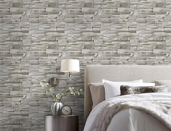 Timeet Brick Wallpaper Peel and Stick Wallpaper Faux Brick Contact Paper Stone Wallpaper 17.3in x118.11 Self-Adhesive Removable Wall Paper for Bedroom Living Room Wall Decor - Image 5