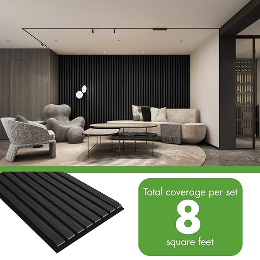 Art3d 4-Pack 12" x 24" Soundproof Wood Slat Panels, 8 sq.ft Acoustic Wall Panels, 3D Wall Panels with Wood Slat Design, Decorative Wood Wall Panel for Accent Walls-Grey Oak - Image 4