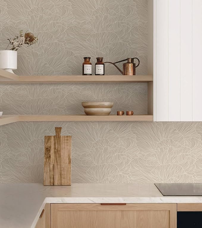 Heroad Peel and Stick Wallpaper Boho Brown Contact Paper 17.3"x78.7" Striped Wall Paper Modern Removable Self Adhesive Wallpaper for Bathroom Bedroom Cabinet Waterproof Neutral Wall Decor Vinyl Roll - Image 7