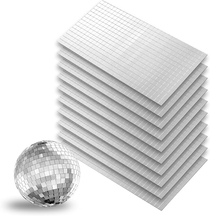 Vehipa 4500 PCS 10 x 10 mm Self-Adhesive Disco Tiles Silver by VEHIPA
