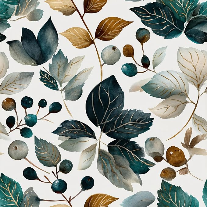 Green Leaves Removable Self-Adhesive Wallpaper for Bedroom & Living Room Decor 17.7×236 Inch,Waterproof Wall Covering for Accent Walls, Apartment, Nursery by Unknown