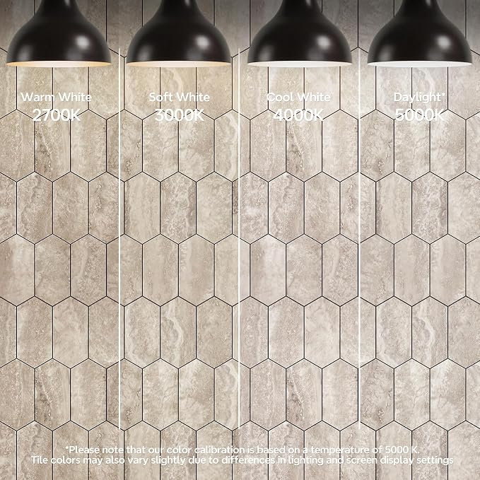 Vamos Tile Long Hexagon Peel and Stick Backsplash Tile - 10 Sheets Stick on Backsplash for Kitchen and Bathroom 12.4 x 12 Inch Beige Slate Look PVC Self Adhesive Mosaic Wall Tiles - Image 4