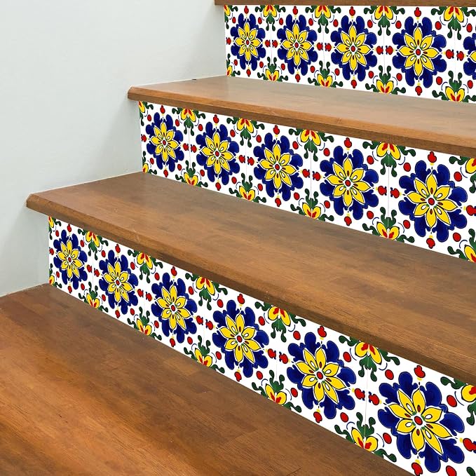 Wall Tiles Peel and Stick Waterproof - 24 Pcs (6x6 Inch) Wall Stickers Backsplash Decals for Kitchen, Bathroom, Removable Self-Adhesive Vinyl Art with Bohemian Patterns - Image 5