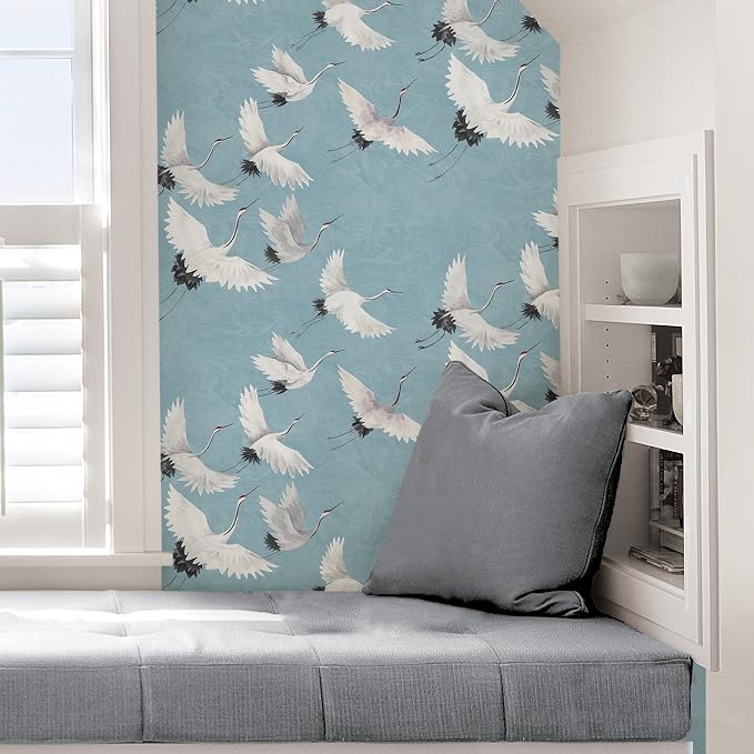 NuWallpaper Halcyon Peel and Stick Wallpaper, Blue, Removable Wallpaper, 20.5 in x 18 ft - Image 4