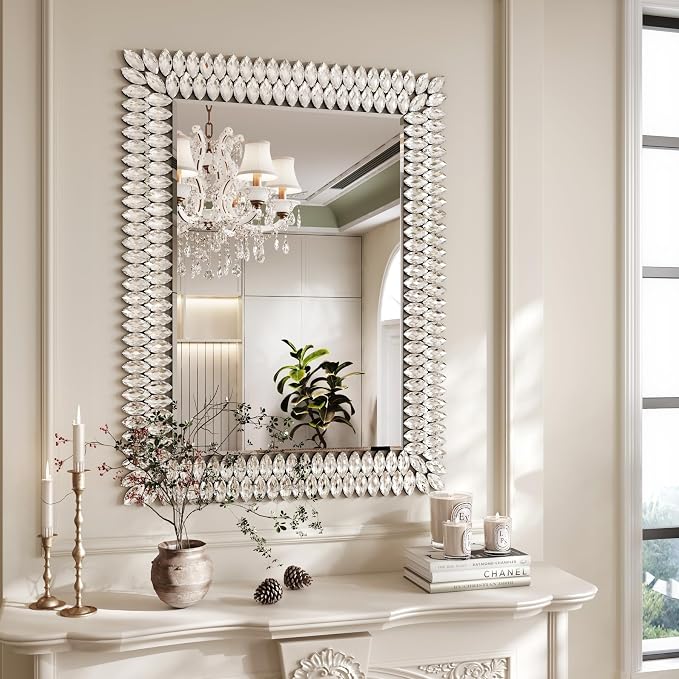 Kelly Miller 30"x40" Jeweled Luxury Rectangle Decorative Wall Mirror - Image 2