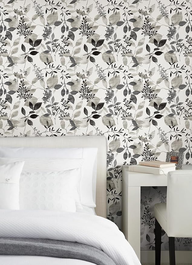 NuWallpaper Black Breezy Peel and Stick Wallpaper, Removable Wallpaper, 20.5 in x 18 ft - Image 5