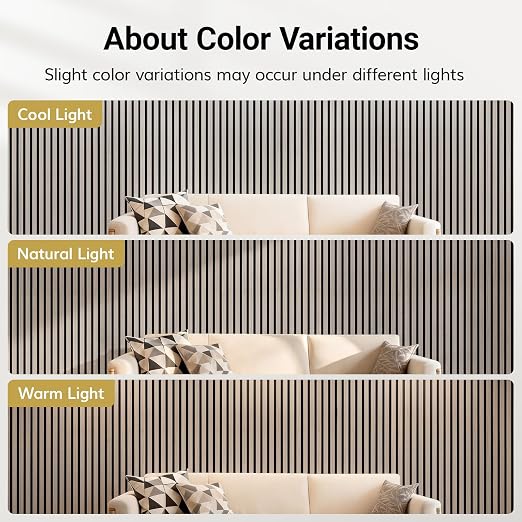 TONOR Wood Wall Panels for Interior Wall Decor-8 Pack 47.2" x 23.6" | Wood Slat Acoustic Panels-61.88ft², Soundproof Wall Panels for Noise Cancelling and Decoration, Living Room, Office, Gray - Image 8