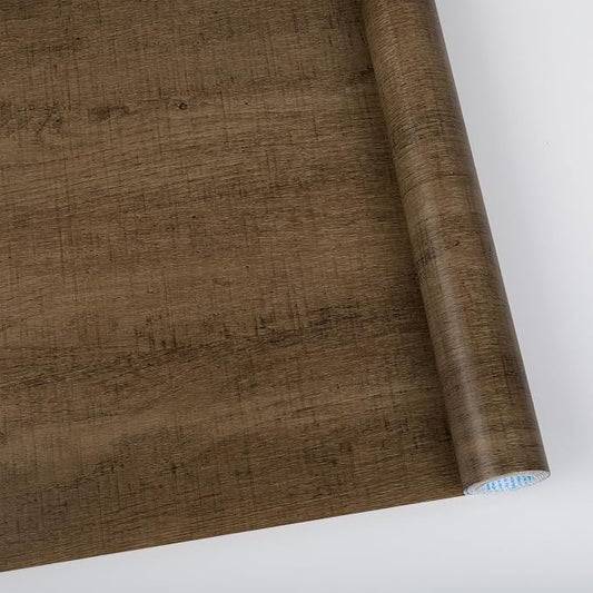 Abyssaly Wood Contact Paper, Walnut Wood Peel and Stick Wallpaper for Cabinets, Self Adhesive Waterproof Wood Grain Wall Paper Easy to Clean for Furniture Countertops Drawer Shelf Liner 15.7" x 275" by Abyssaly