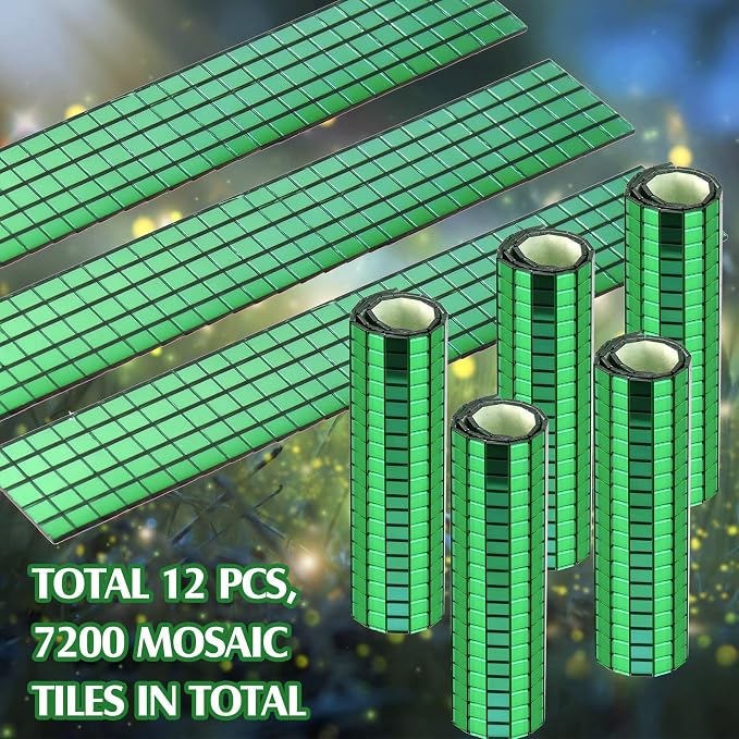 7200 Pieces Green Disco Mirror Tile Self-Adhesive Mirrors Mosaic Tile - Image 4