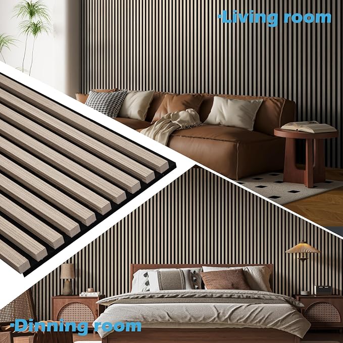 Art3d 108 x 12 Inch 3D Fluted Soundproof Wood Slat Wall Panel, 2-Pack, Oak | Reduce Noise, Durable, Sustainable, Moisture Resistant, Easy Mounting, Low Maintenance, Long Lasting, Home Decor, Office Use - Image 3
