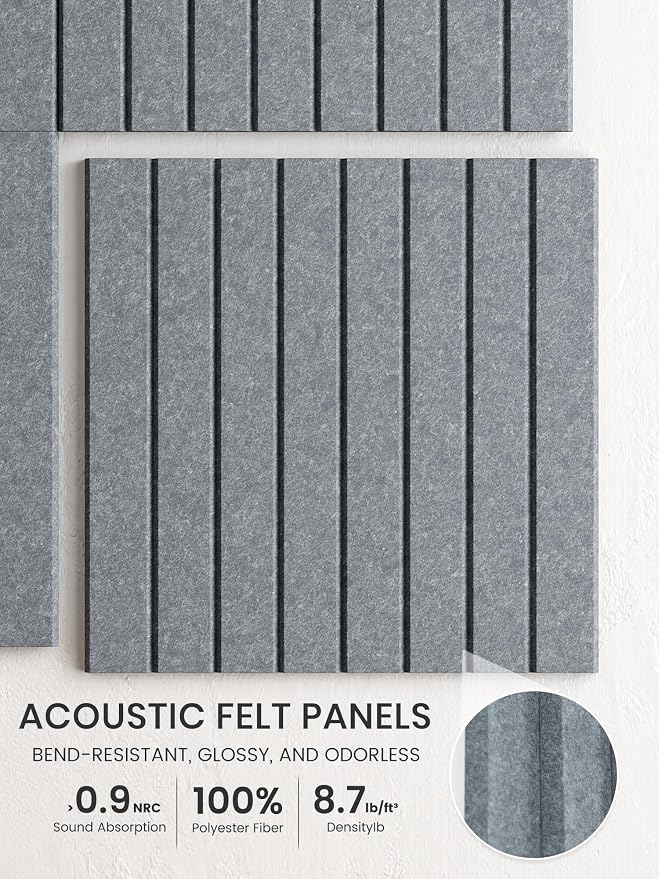 Bumusty 36"x 24" Large Felt Bulletin Board Tiles,Blue Gray | 6-Pack Cork Board Alternative, Wall Decor, 30 Pushpins, 30 Adhesive Tabs, Vision Board, Office, Classroom, Home, Dorm - Image 3