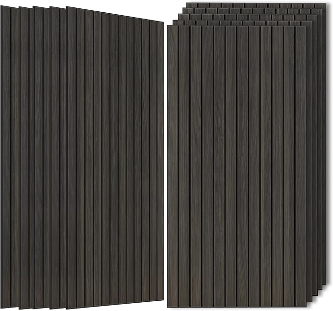 Acoustic Panels,10 Pack 47.2”x23.6” Sound Panels,Rustic Walnut | Simulated Wood Grain Finish Wall Panels,Decorative PVC Wood Veneer Acoustic Panels for Walls, for Office,Home,Theater,Studio by AUTORIFIC