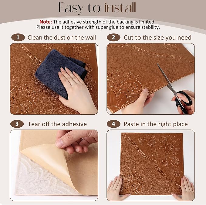 Nuanchu 40 Pcs 13.8 x 13.8 Inch Ceiling Tiles Peel and Stick, Copper | Foam White 3D Wall Panels 26-105.5 Sq. ft Adhesive Glue up Waterproof Wallpaper for DIY Office Home - Image 3