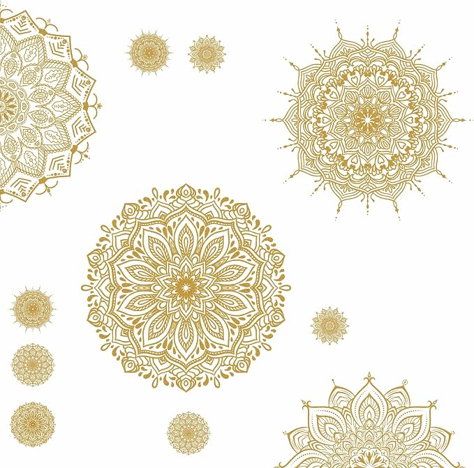 Gold Mandala Wall Stickers Mandala Decals for Windows Modern Wall Art Mural | Headboard vinyl decoration, lotus peel and stick, removable, self adhesive, for bedroom living room yoga room home gym decor - Image 6